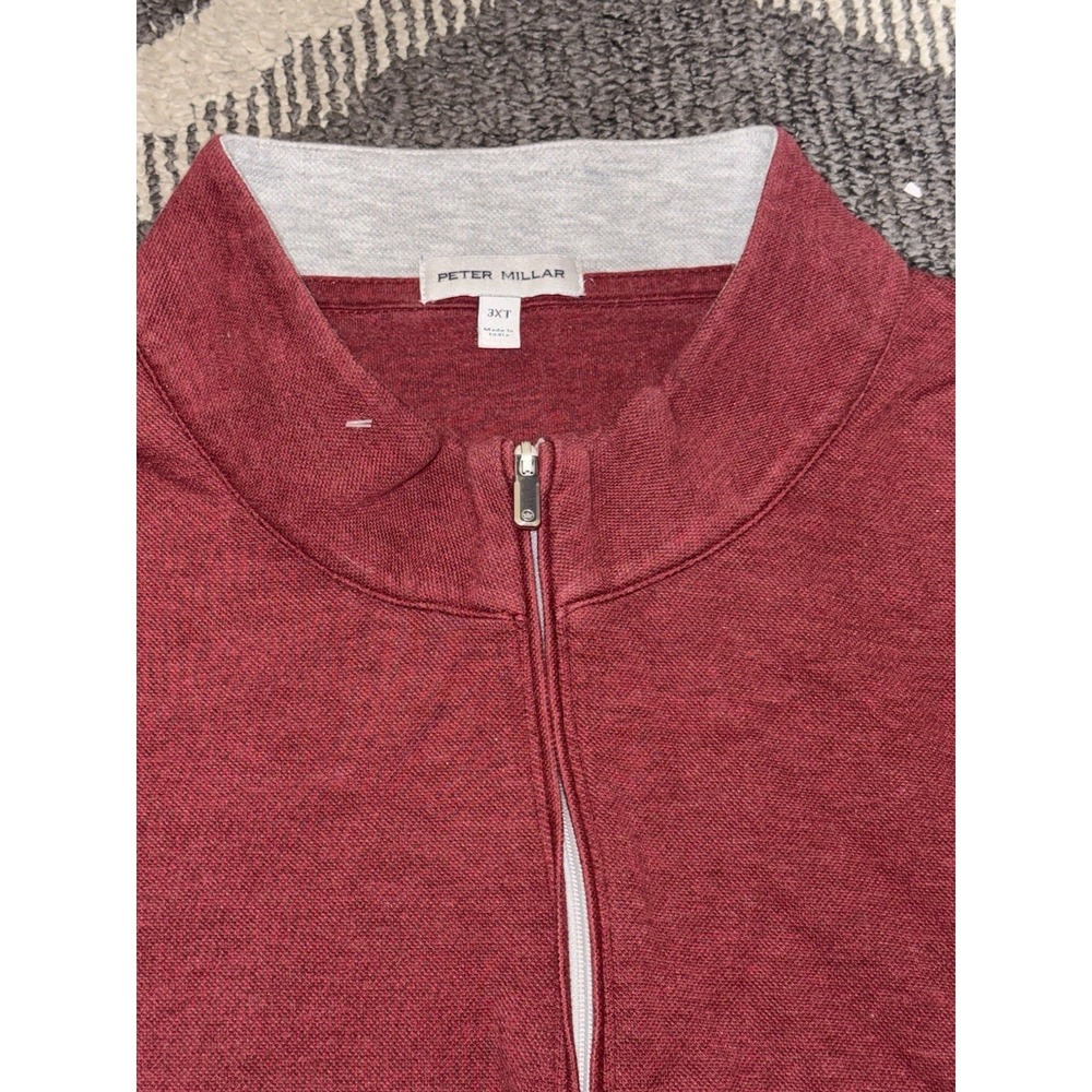 Peter Millar Red Maroon 1/4 Zip Mens 3XL Long Sleeve Performance Pull Over Golf - Picture 2 of 7